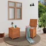 homiuse Outdoor-Kissenbox Braun 50x50x56 cm Massivholz Tanne Gartenbox Auflagenbox Aufbewahrungstruhe Aufbewahrungsbox Gartentruhe Gartenbox Klein Kissenbox Auflagenbox Holz Home&Gartengeräte