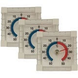 3x Fensterthermometer selbstklebend ca. 7,5x7,5cm, Außenthermometer, Thermometer