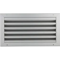 UPMANN Wetterschutzgitter eckig zum Einbauen - Aluminium silber eloxiert , 445 x 245 mm