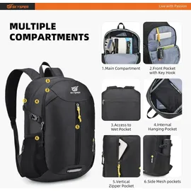 luxuskollektion Faltbarer Rucksack 20 l schwarz