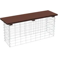 Estexo Gabionenbank Gabionen Sitzbank wpc 100x30x43 cm Gartenbank Drahtkorb