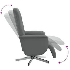 vidaXL Relaxsessel mit Fußteil Stoff 56,7 x 105 x 89,2 cm Dunkelgrau drehbar
