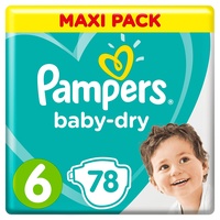 Pampers Baby-Dry Windeln, Gr. 6, 13kg-18kg, Dreier-Pack (1 x 78 Windeln)