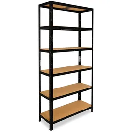 shelfplaza Schwerlastregal Stahl 200x110x45 cm schwarz 6 Böden