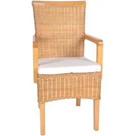 MiaMöbel Rattan Armlehnstuhl 'Larissa' 51 x 57 x 98 cm natur 2 St.
