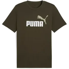Puma Essentials 2 Color No. 1 Logo T-Shirt dunkelgrün M