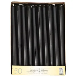 Papstar Leuchterkerzen 25 cm schwarz 100 St.