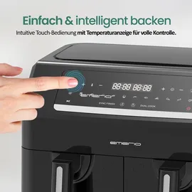EMERIO DOPPEL Heißluftfritteuse AF-130376,1 schwarz