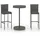 vidaXL Polyrattan Garten-Essgruppe 3-tlg. grau inkl. Kissen 3064765