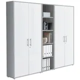 moebel-dich-auf Aktenschrank OFFICE EDITION (Set 10, Büroschrank abschließbar mit Metallgriffen) Made in Germany grau