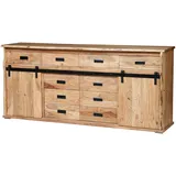 Sam Sideboard Baumkante 200 x 45 x 90 cm Akazienholz massiv naturfarben Lian Iv
