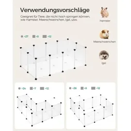 Songmics Freigehege 125 x 63 x 42 cm weiß