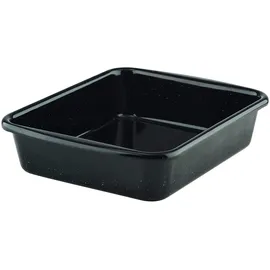 RIESS Riess, 0397-022, Minibackofenform, CLASSIC - BACK- UND BRATFORMEN, Maße 24,8 x 20 cm, Höhe 5,5 cm, Emaille, schwarz, Fry-Form, Auflaufform, Bräter, Induktion