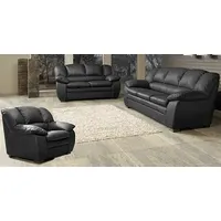 Polstergarnitur COTTA "Casino", schwarz (schwarz,), H:88cm T:92cm, FSC-zertifizierter Holzwerkstoff, Sitzmöbel-Sets, Sessel, 2-Sitzer, 2,5-Sitzer, hohe Rückenlehne