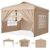 Sekey Faltpavillon 3 x 3 m inkl. 4 Seitenteile Taupe
