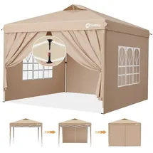 Sekey Faltpavillon 3 x 3 m inkl. 4 Seitenteile Taupe