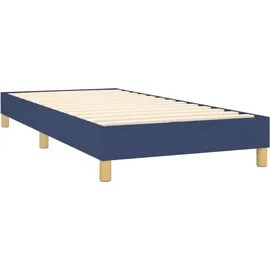 vidaXL Boxspringbett mit Matratze Blau 100x200 cm Stoff