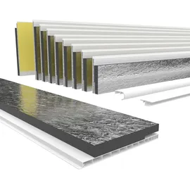 HEXIM PVC Rollladenkastendeckel mit Dämmung Länge: 1000 - 2000mm, Breite: 120 - 320mm, Revisionsklappe Rolladendeckel Rollladen Verschluss Deckel...