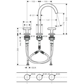 Hansgrohe One 3-Loch Waschtischarmatur Chrom