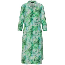 GOLDNER Midikleid Blätter-Druck Grün 52