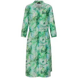 GOLDNER Midikleid Blätter-Druck Grün 52