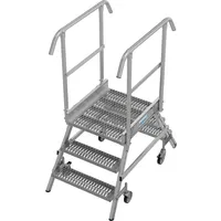 Krause KRAUSE® STABILO fahrbare Podestleiter, beidseitig begehbar, Profilrost R13,