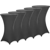 DEUBA Deuba® 5x Stehtisch Hussen Ø 60-65/70-75/80-85cm Viele Farben 30°C Waschbar Verstärkte Standfüße Stehtischhusse Überzug Stretch (Ø 70-75cm,... anthrazit
