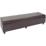 berlinlodge Sitzbank Polsterbank Braun 180 x 45 x 45 cm