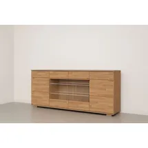 OTTO home Sideboard OTTO HOME "VETRO Teilmassiv, Fronten Massivholz, Wohnzimmer, Stauraum,Griffmulde", weiß, neutral, B:199cm H:85cm T:40cm, Sideboards, Sideboard, B/T/H:199/40/85cm, 2 Schubladen, 7Fächer