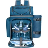 Hap Tim, Picknickkorb-Rucksack für 2 Personen mit isoliertem, auslaufsicherem Kühlfach, Weinglashalter, Fleece-Decke, Besteckset – Verlobungsgeschenke, Mr. und Mrs. Geschenke, Geschenke für Paare,