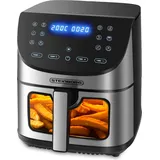 Steinborg Heißluftfritteuse | 8 Liter | Heissluftfritteuse | 4 in 1 Mini Backofen | Fritteuse | Dörrautomat | Grillen Backen Dörren Frittieren | Friteuse ohne Öl | Air Fryer | Heißluftofen | Heißluftgrill