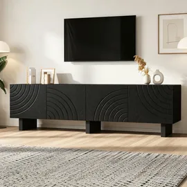 stilvora TV-Lowboard 180x40x55 cm Schwarz Spanplatte
