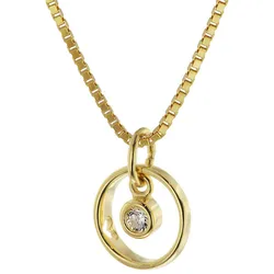 trendor 51098 Kinder Taufring-Anhänger Gold 333 mit Vergoldeter Silberkette