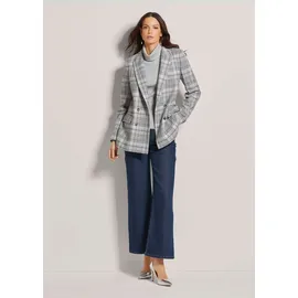 Madeleine Langer Karo-Blazer mit langem Revers in bleigrau steingrau, kariert), | Gr.: 38
