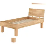 Erst-Holz Einzelbett Buche 100x200 stabil hoch Massivholzbett Seniorenbett Zubehör wählbar V-60.81-10 Rollrost inkl.
