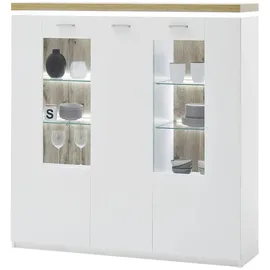 Sconto Highboard 138 x 144 x 38 cm Weiß