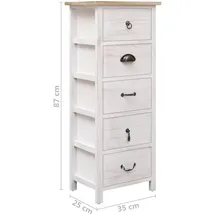 vidaXL Beistellschrank 35 x 25 x 87 cm Weiß