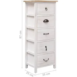 vidaXL Beistellschrank 35 x 25 x 87 cm Weiß