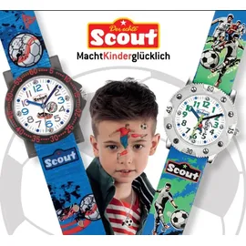 Scout Kinderuhr Fußball 280305030 Gehäusefarbe Blau