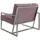 s-style möbel Loungesessel 84 x 81 x 89 cm Rosa/Silber mit Wellenunterfederung