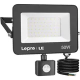 Lepro LED-Außenstrahler 50W, 4.200 lm, Bewegungsmelder, Netzbetrieb, schwarz