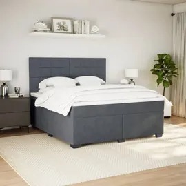 vidaXL Boxspringbett 180 x 200 cm Dunkelgrau
