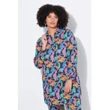 Angel Of Style by Happy Size Hemdbluse farbiges Tiger-Muster Blau 50