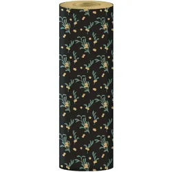 Clairefontaine Geschenkpapier, Tiny Rolls Kraft 70g, 50x0,35m, Mistelzweig, Schwarz - Schwarz 223919C