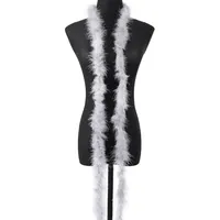 2 x 2m Federboa Truthahnfedern Boa,Flauschige Plüsch-Feder Boa Federstola Federschal Federgirlande für Weihnachtsbaum Hochzeit Basteln Burlesque Karneval Party 20er Jahre Kostüm Deko,ca. 10g Hellgrau