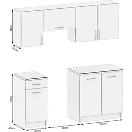 roe furniture Küchenzeile 180 cm Braun/Weiß