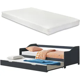 [en.casa] Sofabett Pederholm 90 x 200 cm Dunkelgrau