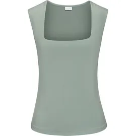 LASCANA Tanktop LASCANA, Damen, Gr. 44/46, grün (salbeigrün), Jersey, Obermaterial: 95% Polyester, 5% Elasthan, unifarben, figurbetont hüftlang, eckiger Ausschnitt, Tops Tanktop, aus bügelfreiem Material, elegantes Basic-Top mit breiten Trägern, Topseller