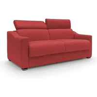 Amber Schlafsofa mit 18 cm hoher Matratze Stoff T05 191 cm (mat. 140x197) rot - rosso