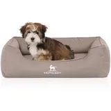 Knuffelwuff Hundebett Leon aus Velour - beigegrau
